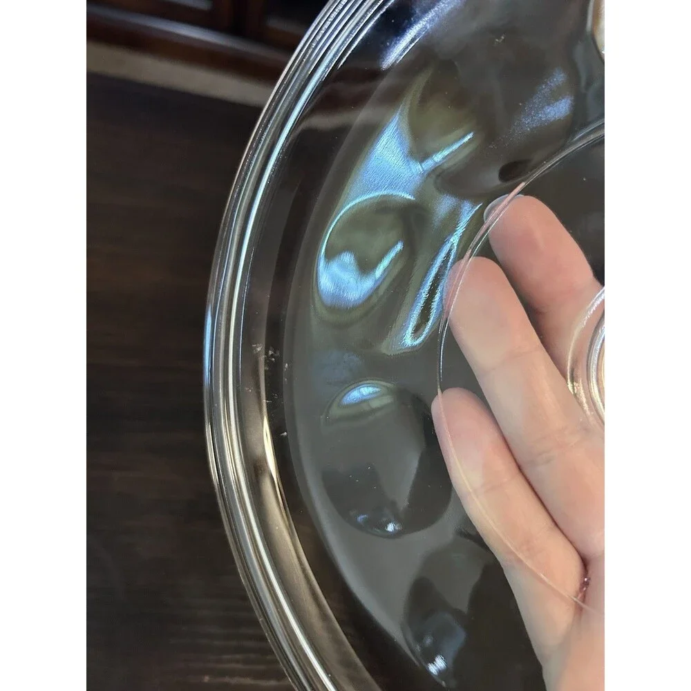 Vtg Clear Corning Ware Merry Mushroom 8.5” Dimpled Pyrex Glass Replacement Lid
